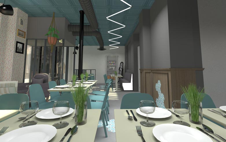 Vue 3D réalisé dans le cadre de l'étude d'un projet d'architecture commerciale en Languedoc-Roussilon