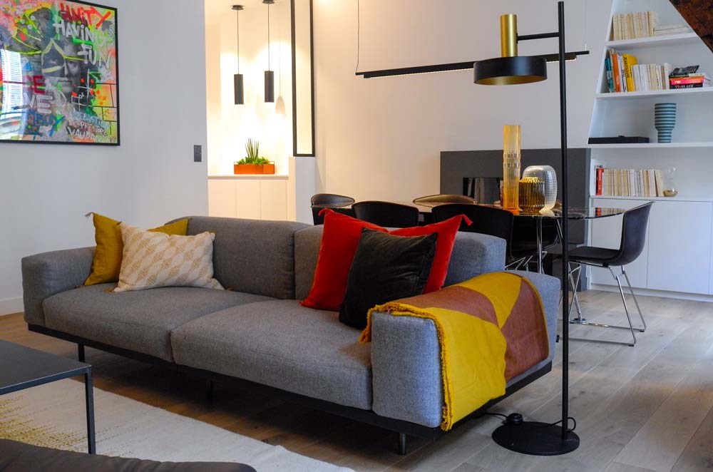 Trois studios mitoyens réunis par un architecte d'intérieur