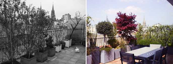 Aménagement paysager d'une terrasse avec vue à Montpellier