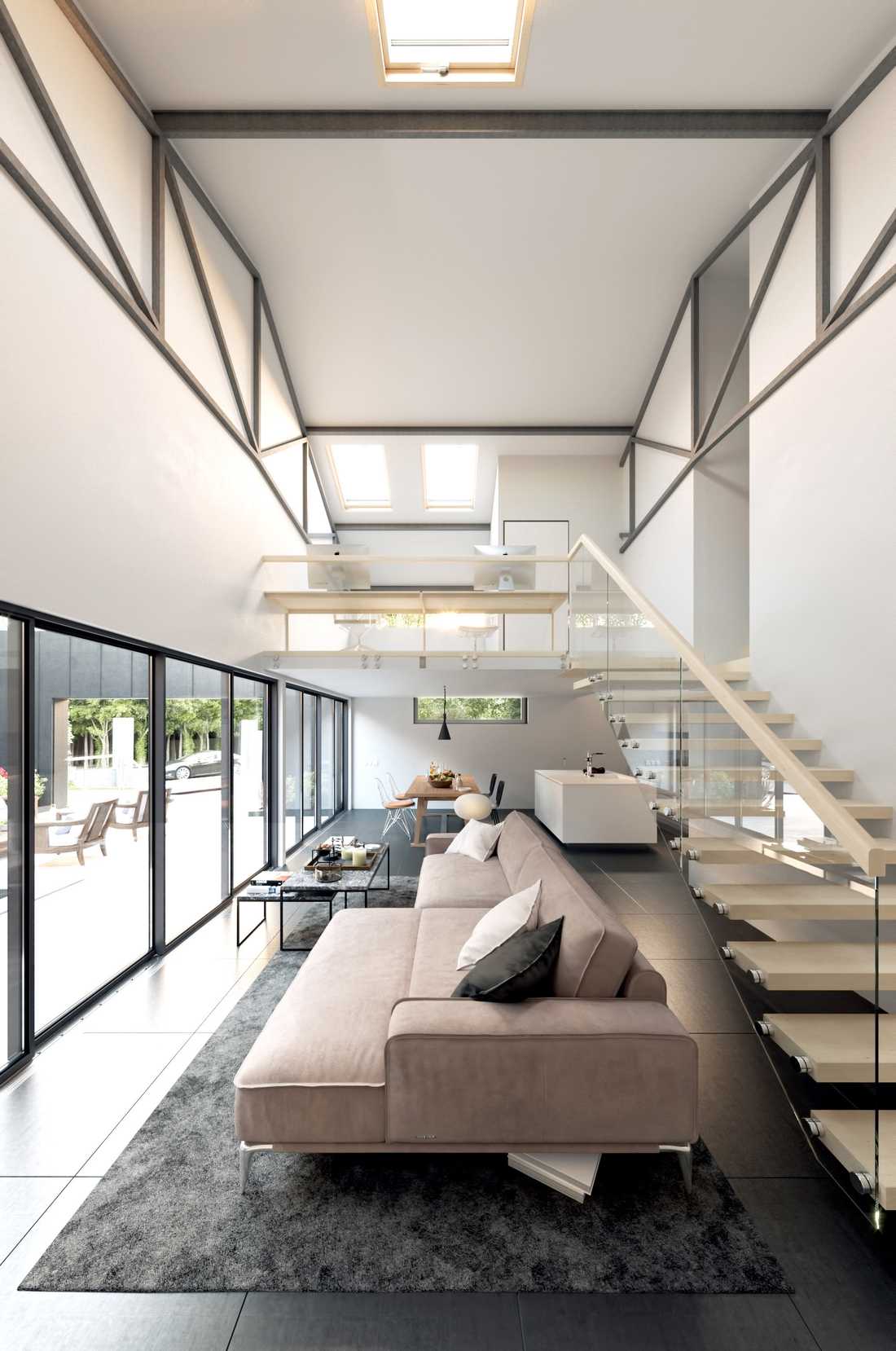 Réhabilitation d'un bâtiment industriel en maison par un architecte dans l'Hérault