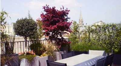 Aménagement paysager d'une terrasse avec vue à Montpellier