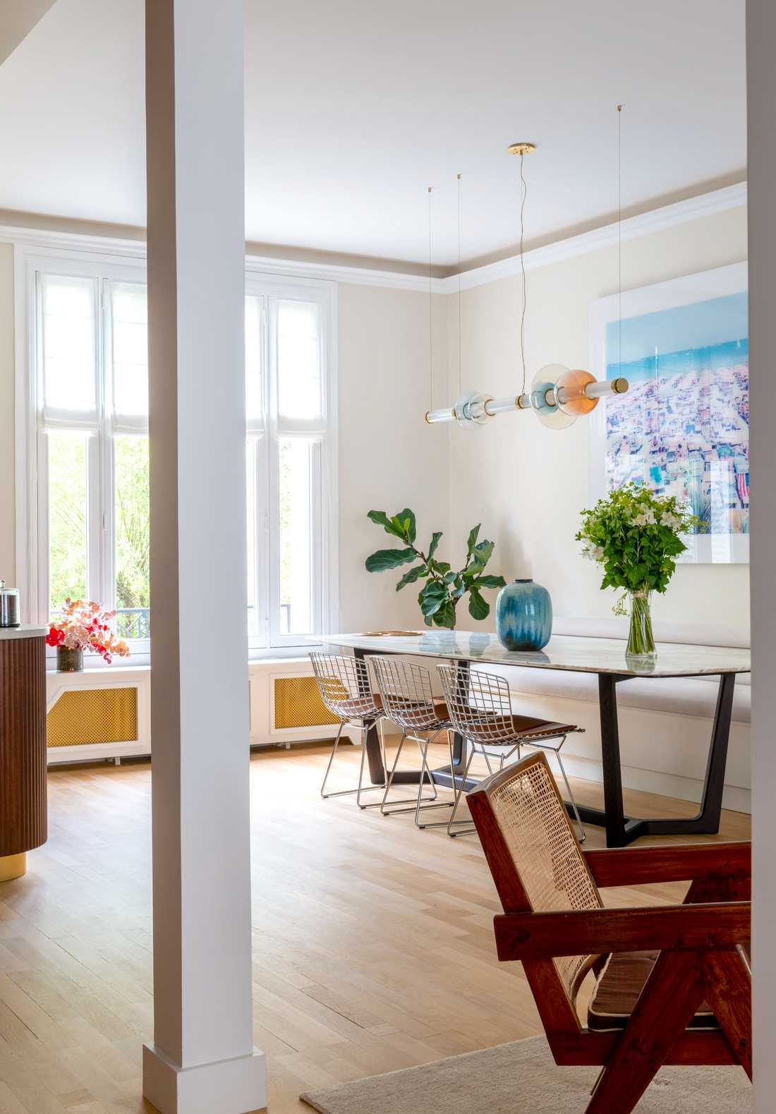 Dining room of a house renovated by an interior designer in Montpellier