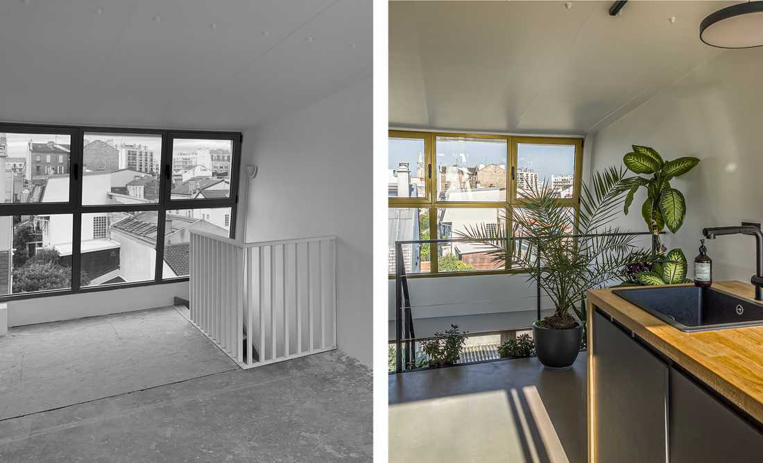 Avant-Après : Aménagement intérieur d'un duplex style loft