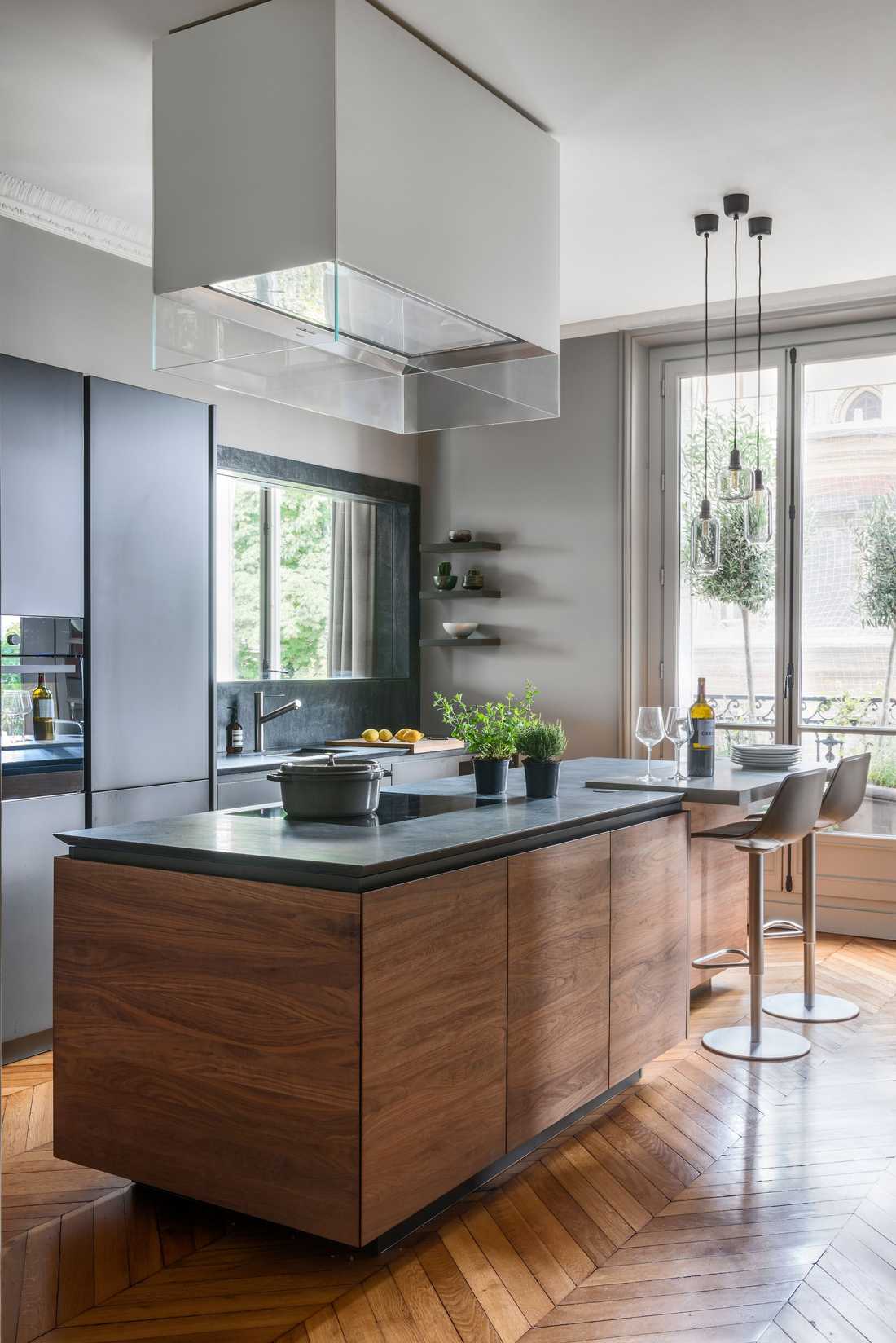 Cuisine américaine aménagée par un architecte d'intérieur dans l'Hérault