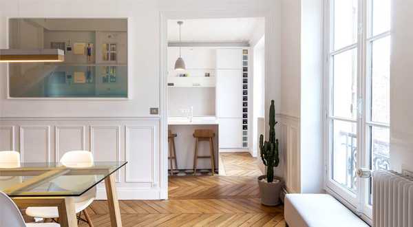 Avant - aprés d'une réalisation d'un architecte d'intérieur à Montpellier dans un appartement haussmannien