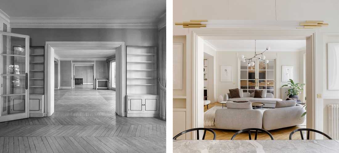 Avant-Après : rénovation de la salle à manger d'un appartement Art Déco par un architecte d'intérieur