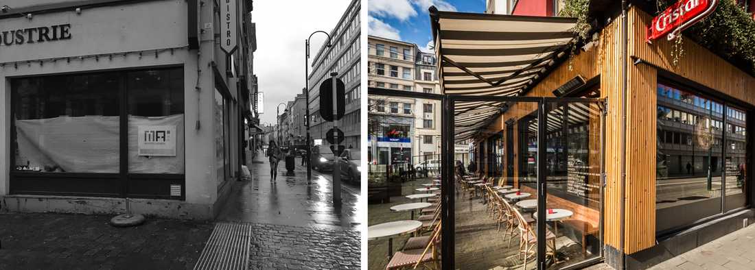 Rénovation de la facade d'un restaurant par un architecte à Montpellier