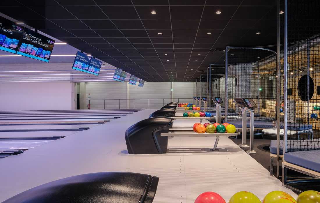Design intérieur d'un bowling à Montpellier