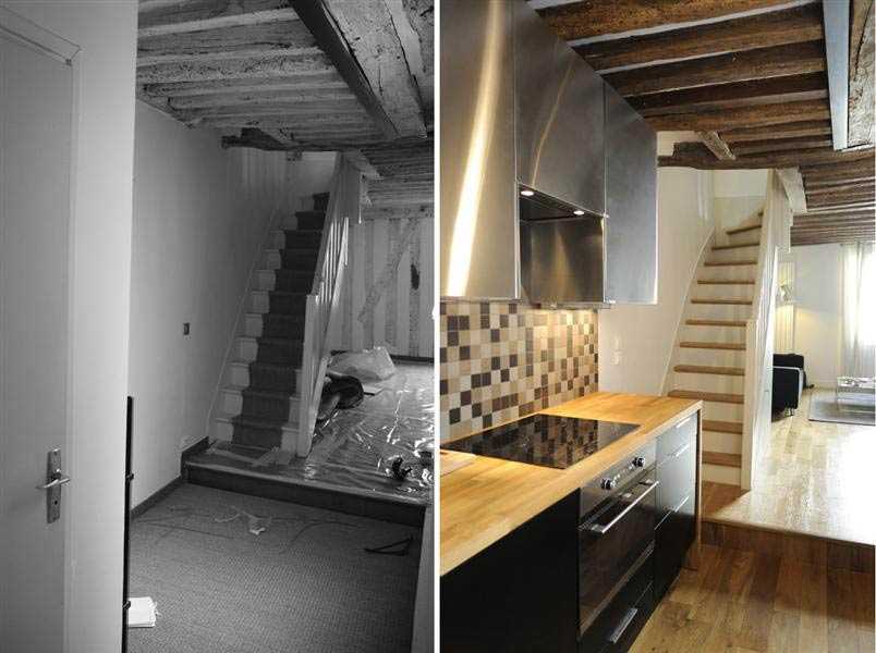 Aménagement d'une cuisine ouverte dans un duplex dans l'Hérault