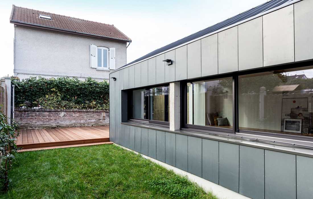 Extension d'une maison de ville conçu par architecte dans l'Hérault