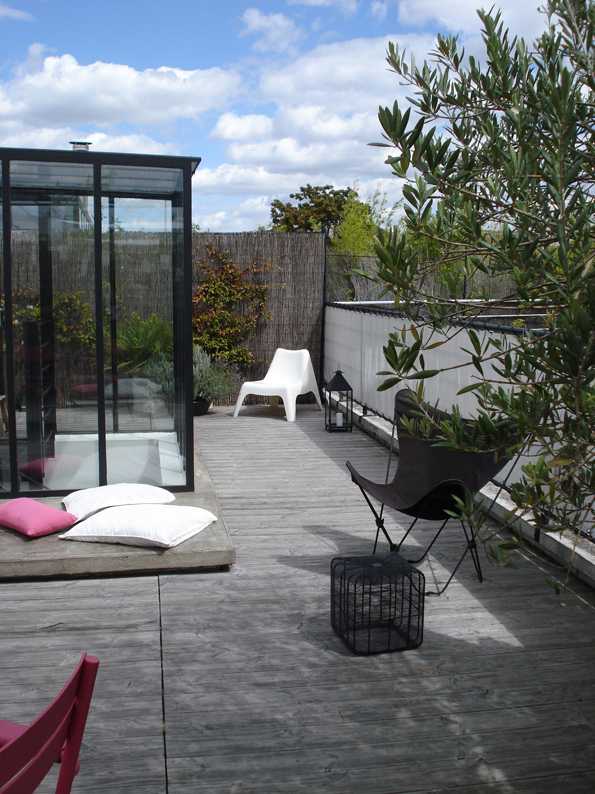 Toit-terrasse aménagé par un paysagiste à Montpellier