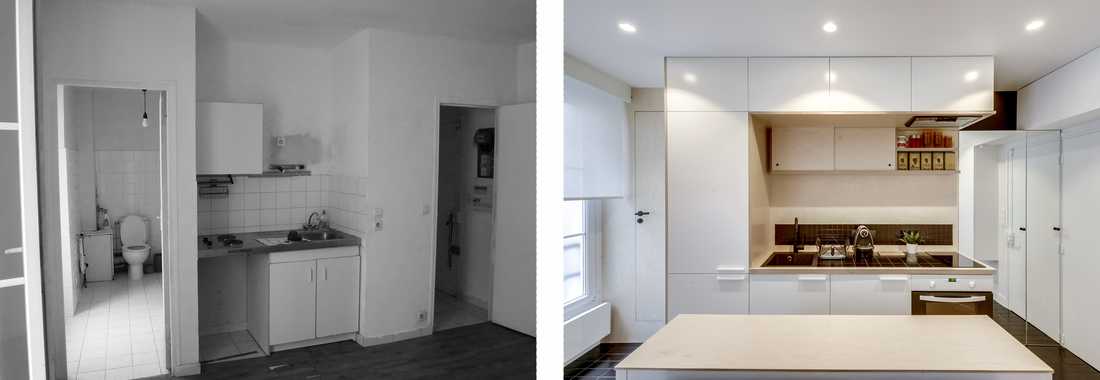 Rénovation d'un appartement 2 pièces vetuste par un architecte d'interieur à Montpellier